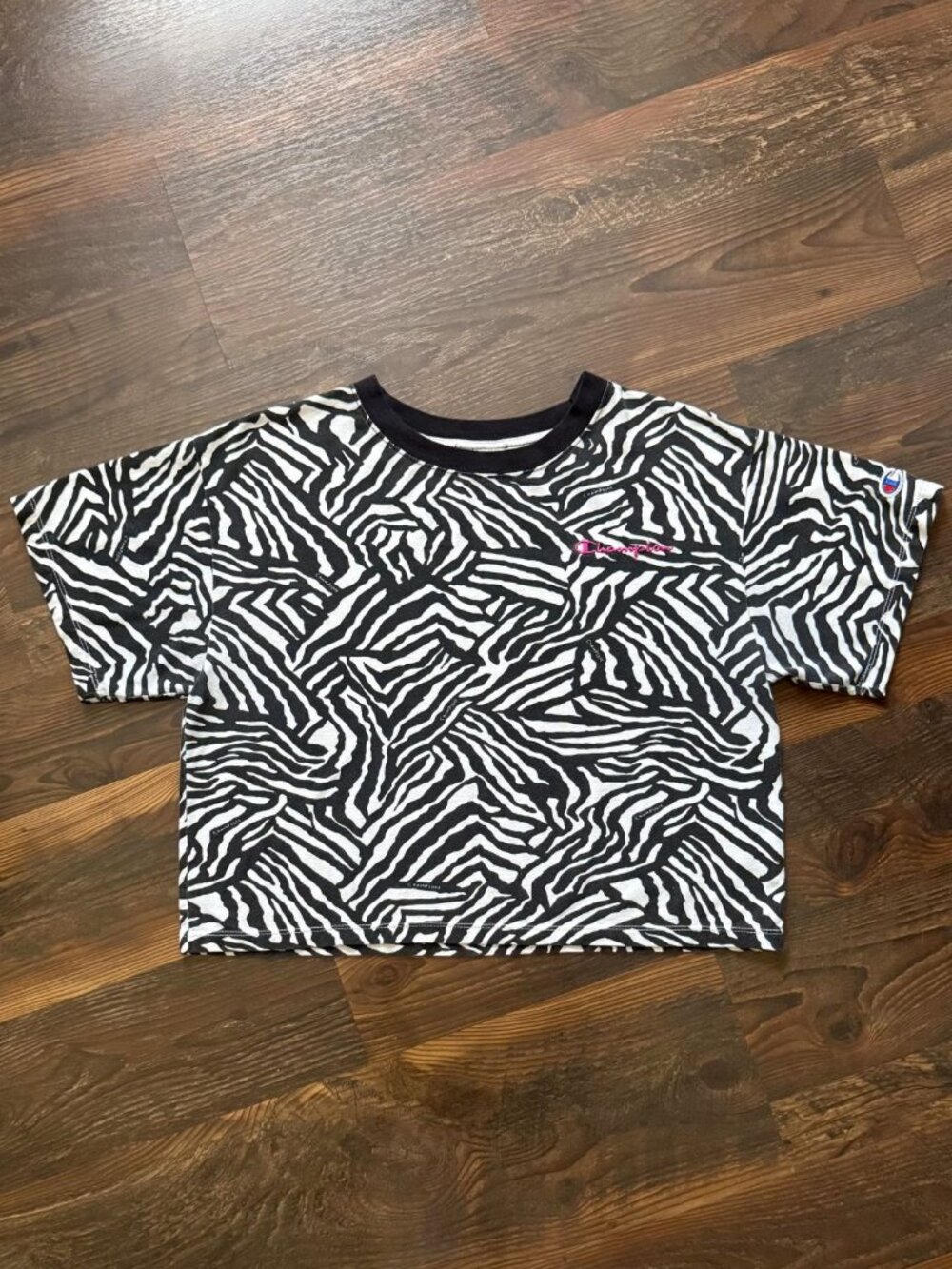 Champion Zebra Striped Cropped T-Shirt